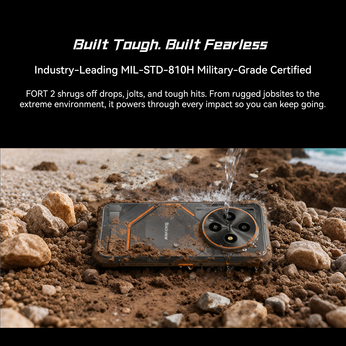 Blackview FORT 2 AI 4G Rugged Smartphone 24GB+128GB 6.56″ Android 15 5000mAh NFC