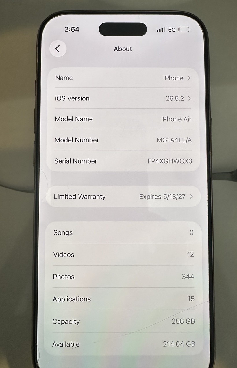 17 air 256GB White iOS Smartphone 256 GB Verizon gold clean imei iCloud OFF