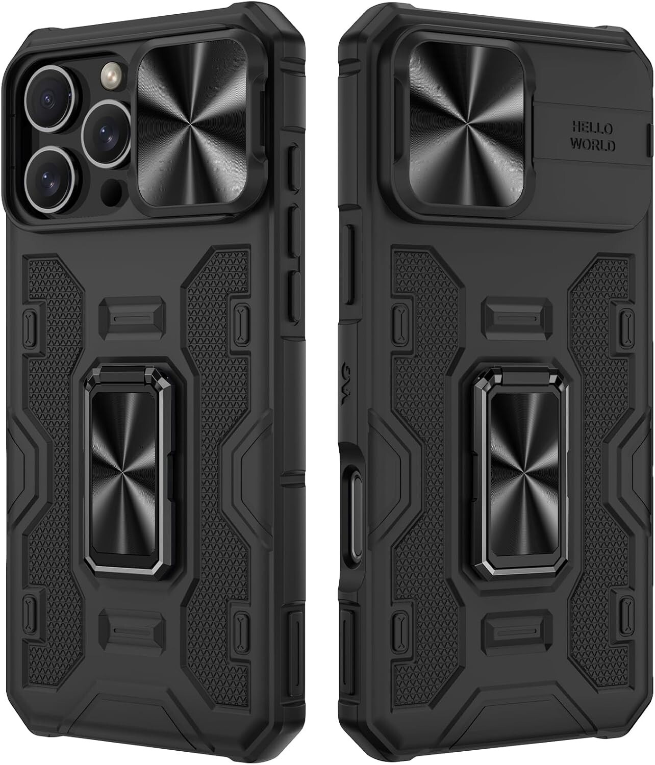 For iPhone 16 Pro Max Case with Heavy Duty Shockproof Protective Cover Kickstand