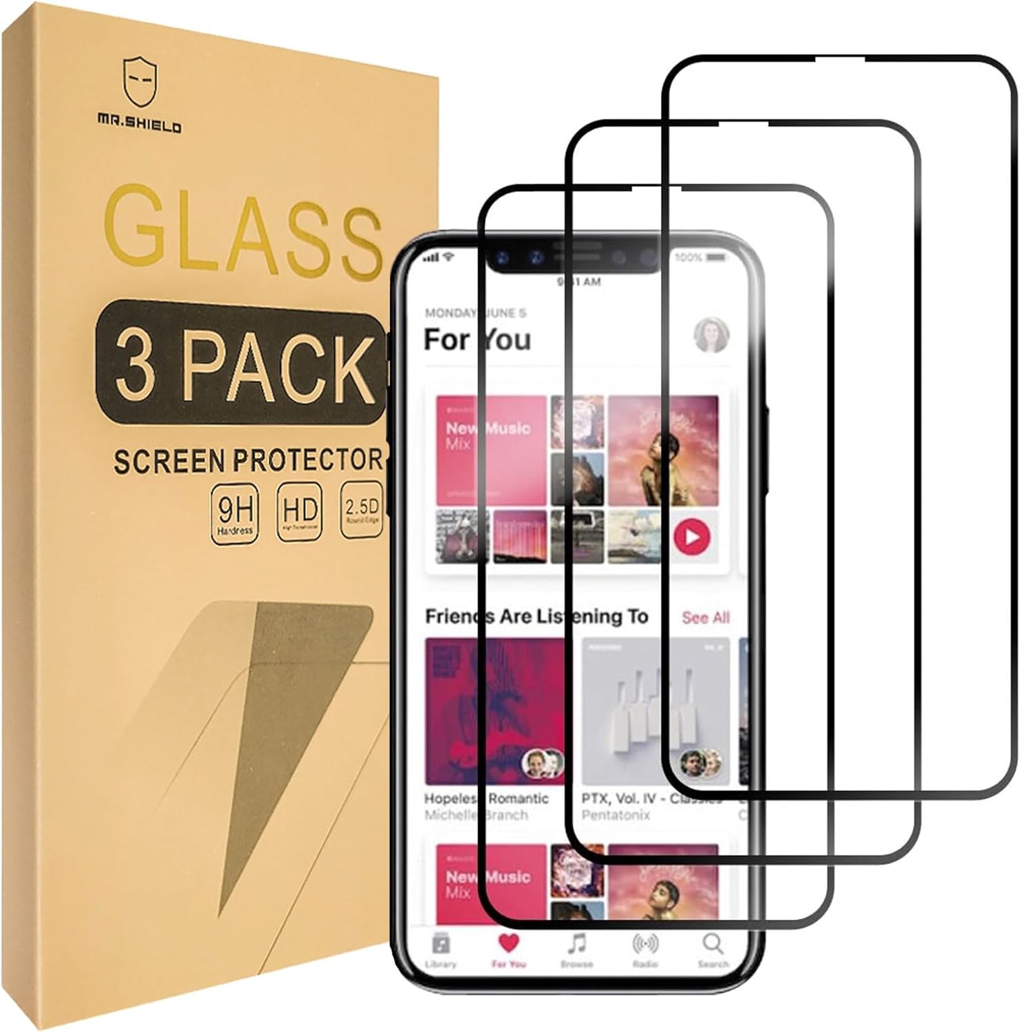 3PCS Screen Protector for iPhone X/iPhone Xs/iPhone 10 Japan Tempered Glass 9H H