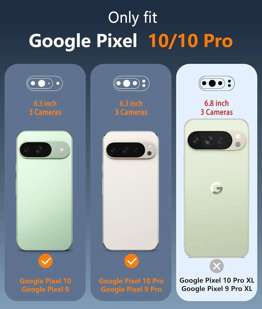 2 Pack Google Pixel 10/10 Pro Case with Slide Camera Cover and Screen Protector