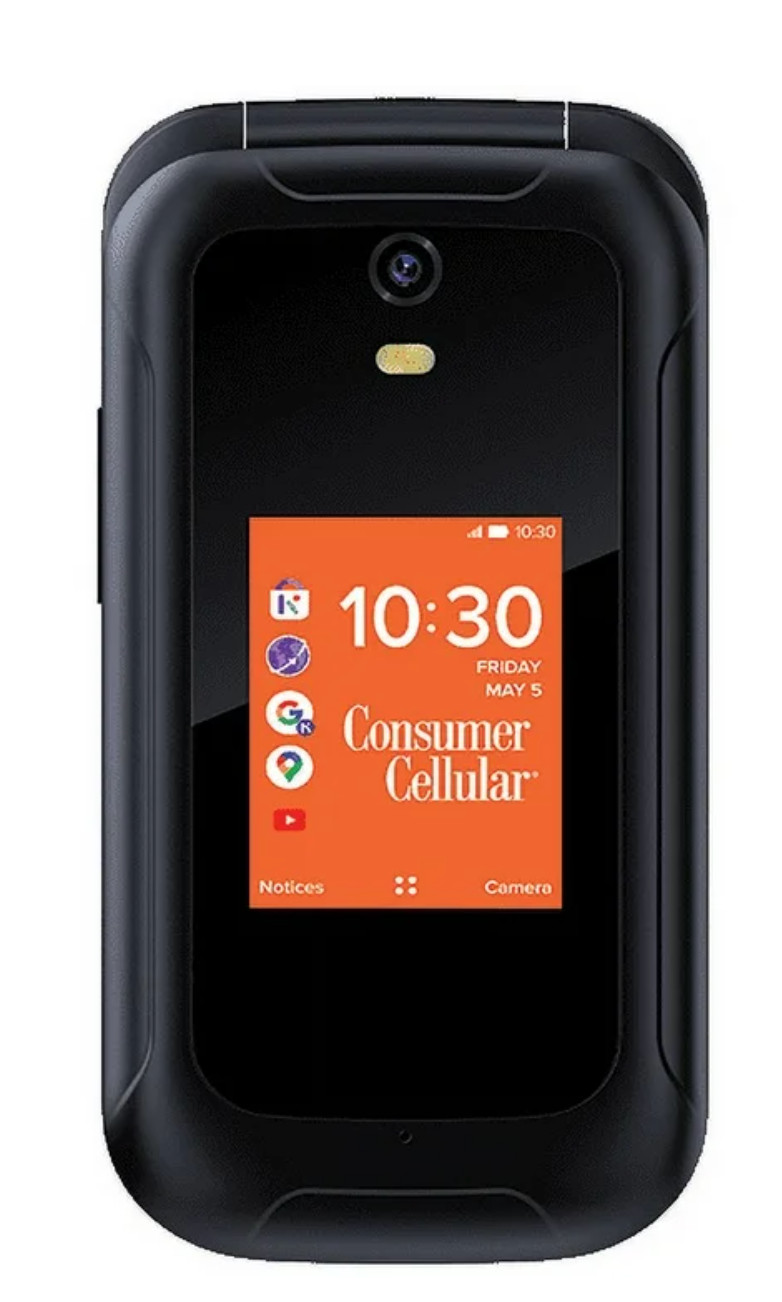 Consumer Cellular Iris Flip • Easy Senior Phone • Large Buttons • Voice‑to-Text