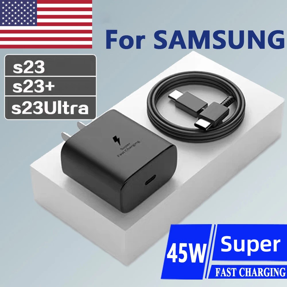 45W Fast Usb Adapter Wall Charger 6FT Cable For Samsung Galaxy S23 S22+S21 Ultra