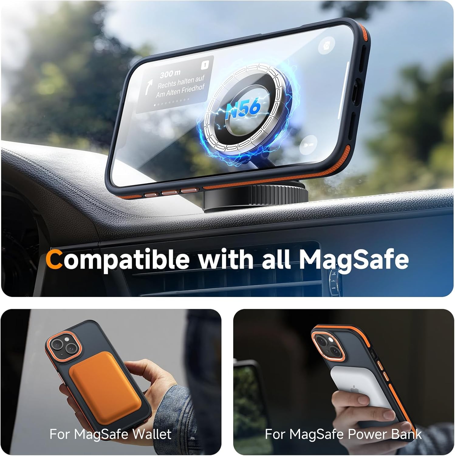 Magnetic 3 in 1 for iPhone 14 Case with 1x Screen Protector + 1x Camera Cover