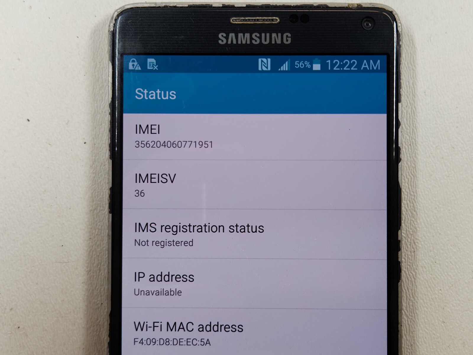 Samsung Galaxy Note 4 (SM-N910A) 32GB – Black (AT&T) (GSM) – Clean IMEI – Q2680