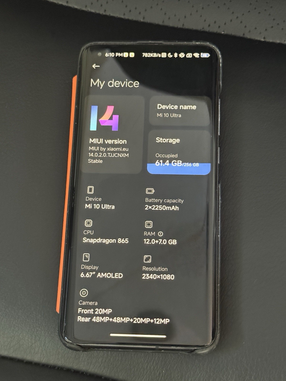 Xiaomi Mi 10 Ultra 5G 256GB Black 12GB Snapdragon 865 6.67in AMOLED
