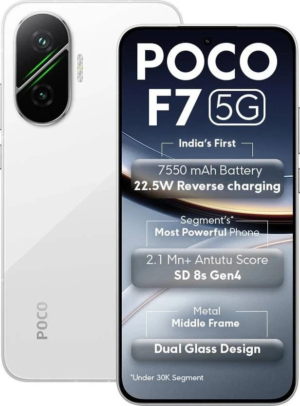 POCO F7 5G (Black, 256 GB 12 GB ) 8s Gen 4 Processor NFC 6.83″ Global Version.