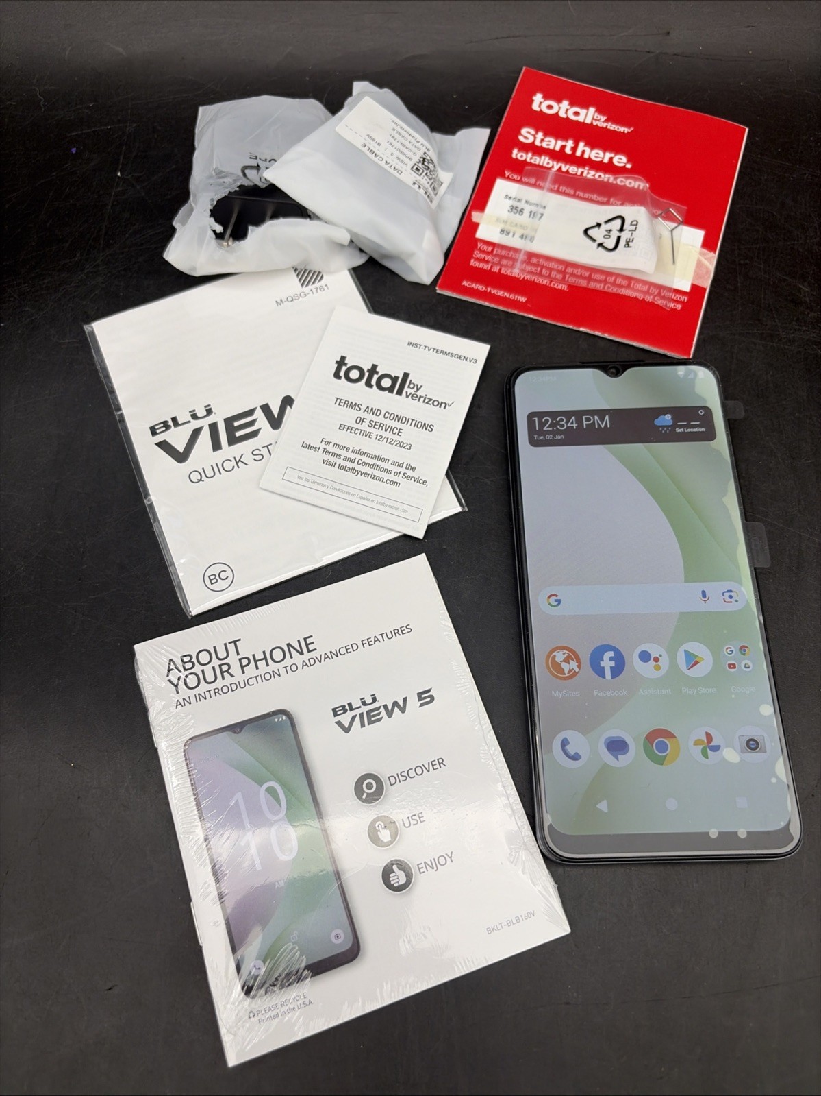 BLU View 5 B160V 64GB TracFone Locked 6.5″ Smartphone Android Dual Camera 13MP