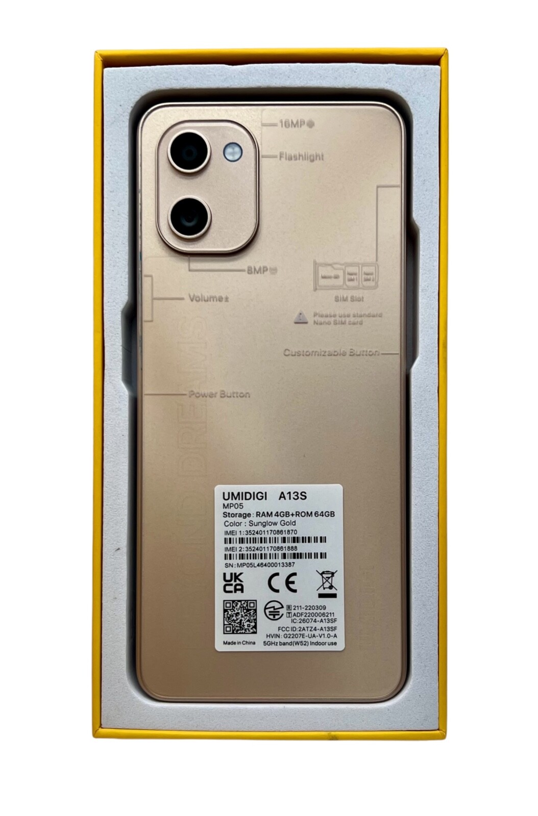 UMIDIGI A13S Smartphone 5150mAh 6.7″ 4GB + 64GB Global Unlock 2SIM Android 11