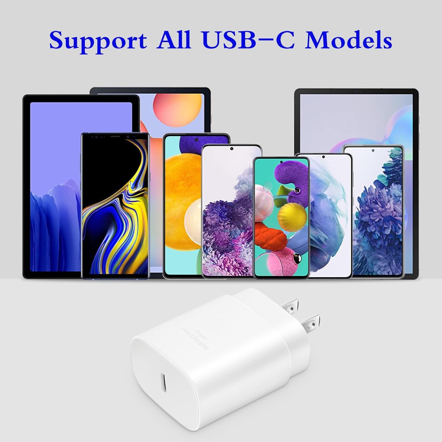25W Type-C Fast Charging Block 2-Pack with 6ft Cable for Galaxy S23 Ultra/S22