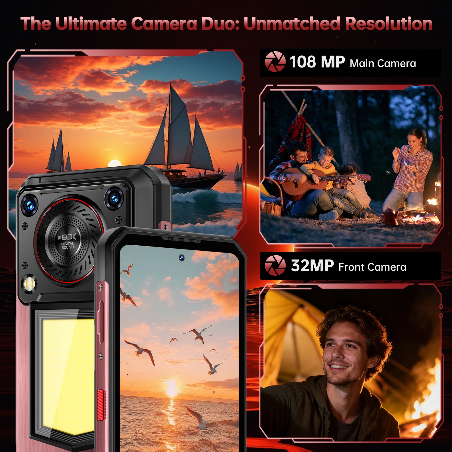 OUKITEL WP56 Unlocked 5G Rugged Smartphone 16000mAh 36GB+512GB Android 15 NFC