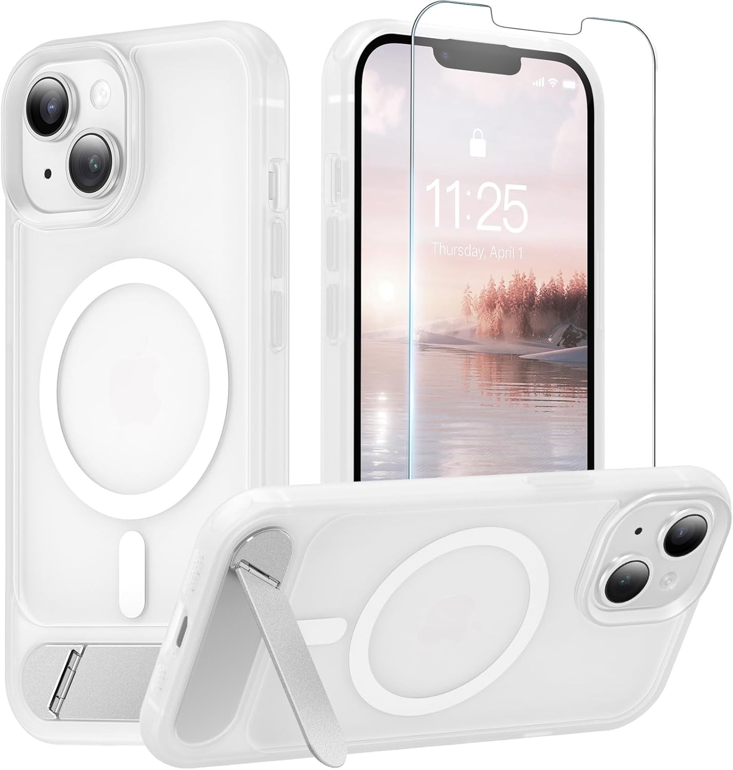 Magnetic for iPhone 14 Case & iPhone 13 Case Translucent Matte Slim Phone Cover