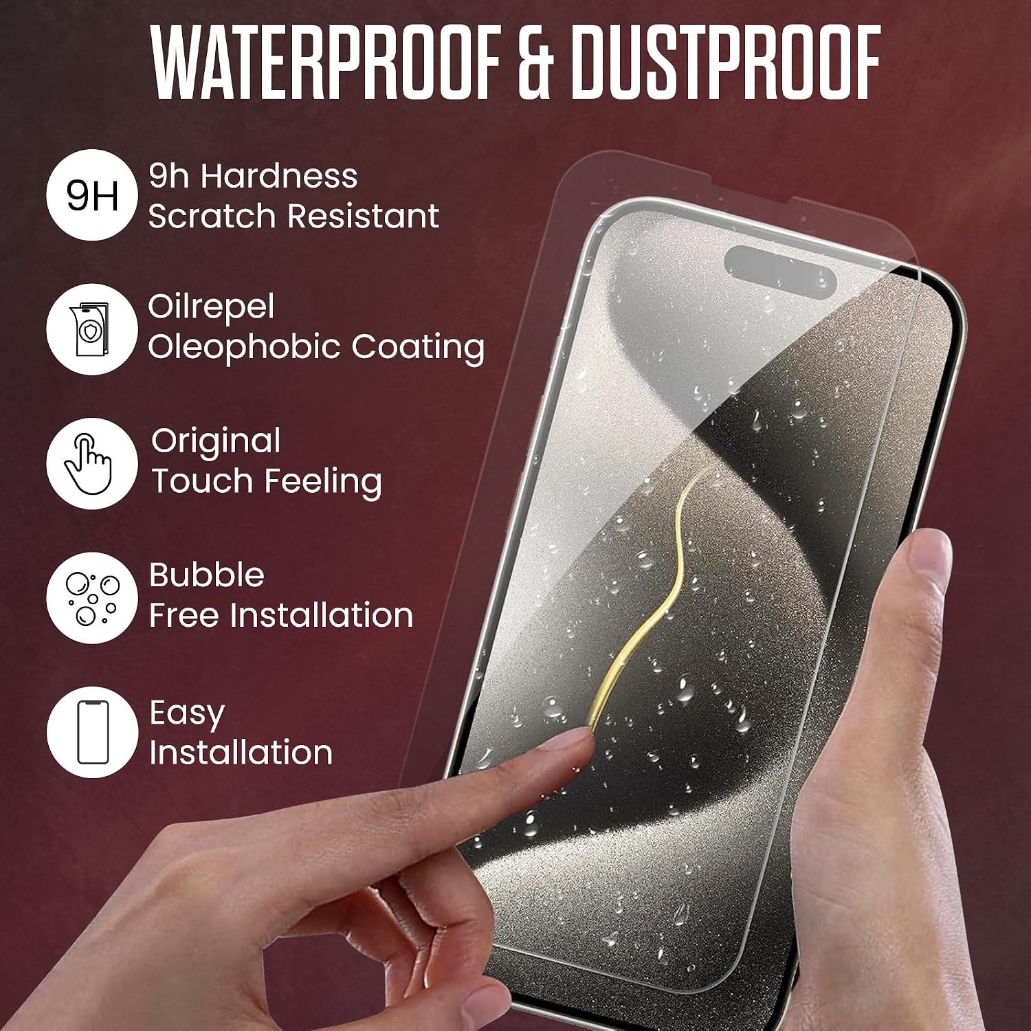 Screen Protector for iPhone 16 Plus 15 Plus 15 Pro Max Anti Scratch Clear 78 Cha