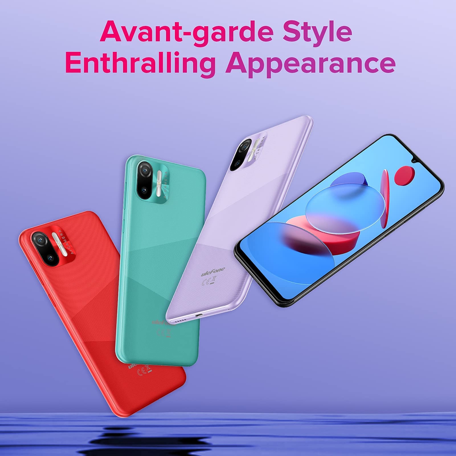 Ulefone Note 6 GSM 3G Unlocked Smartphone, Triple Card Slots, Android 11-Purple