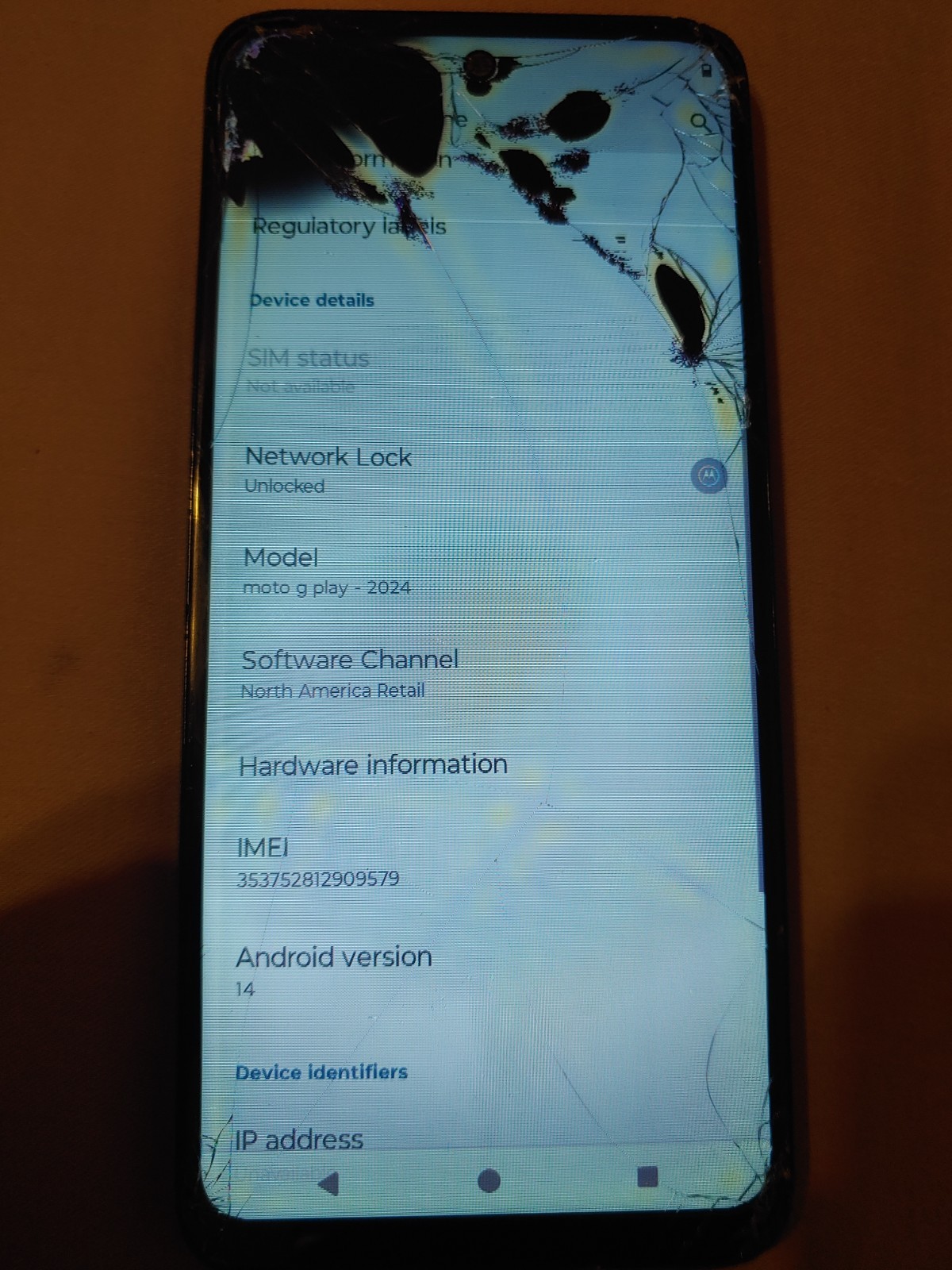 AS-IS Motorola Moto G Play 3 2024 XT2413 3rd Gen 64GB Unlocked 6.5″ 50MP #61