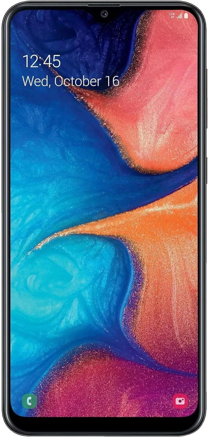 Samsung Galaxy A20 4G LTE 6.4″ 3+32GB 13MP GSM Fully Unlocked SM-A205U1 -Black