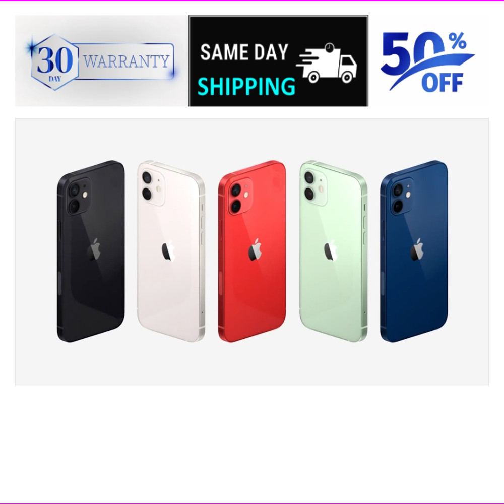 Apple iPhone 12 Unlocked 128GB/64GB – Green, Black, Purple, White – Free Ship!