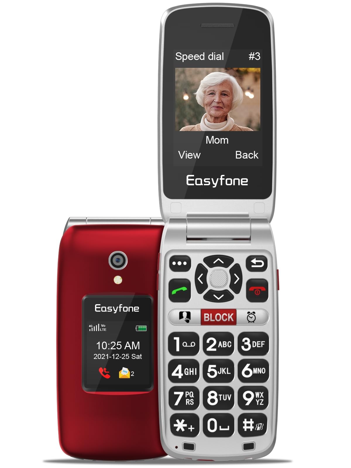 -A1 Unlocked 4G Flip Cell for Seniors, Easy-to-Use Big Button Clear Sound Big…
