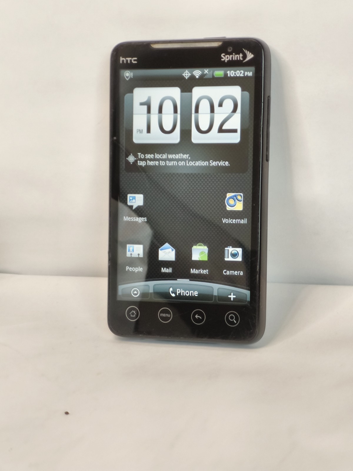 HTC Evo4G smartphone. Sprint. powers on. Parts/repair only.
