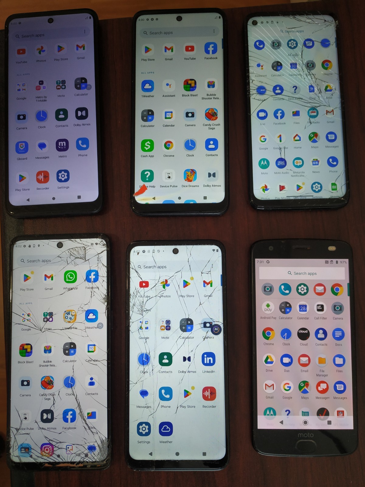 Lot of 6 Motorola Moto g Stylus 5G XT2215DL128GB /g 5G(2022)64GB/other For parts
