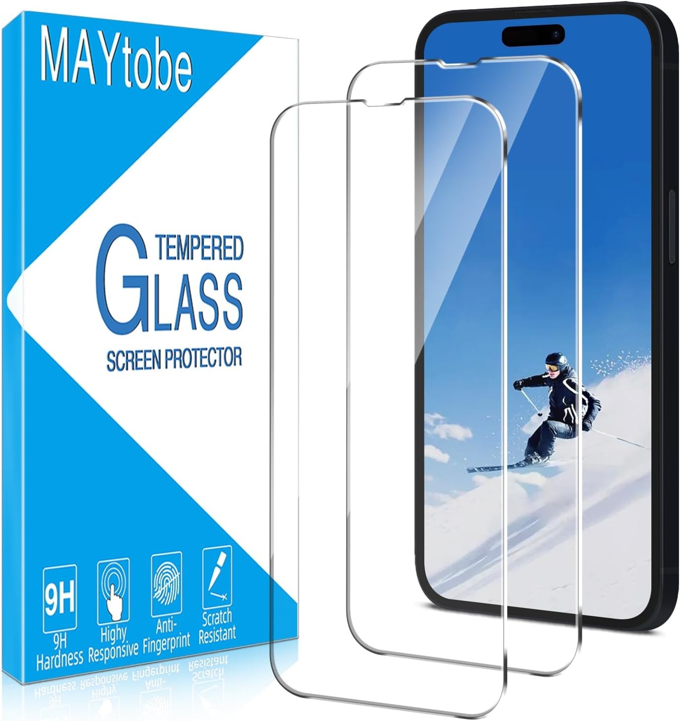 2 Pack Tempered Glass Screen Protectors for iPhone 14 Pro Max, Easy Install, No