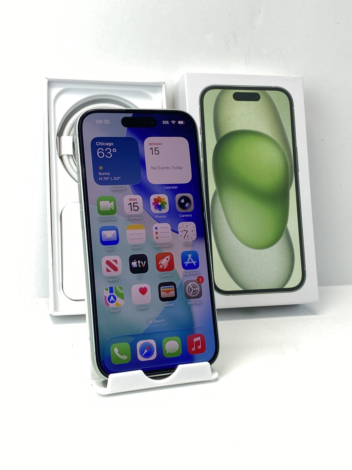 Apple iPhone 15 A2846 128GB Green 100% battery health Factory Unlocked