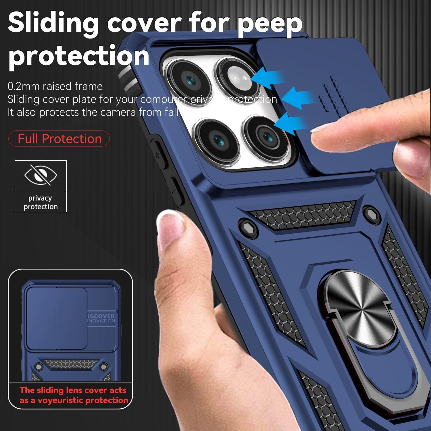 for Motorola Moto Edge 2025 Case with Tempered Glass Screen Protector Multicolor