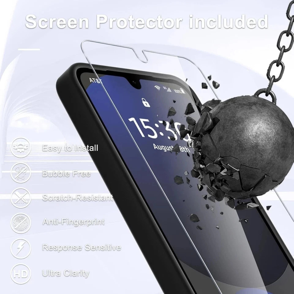 Samsung Galaxy A17 5G Case, Matte Phone Case with Screen Protector, Slim Cover