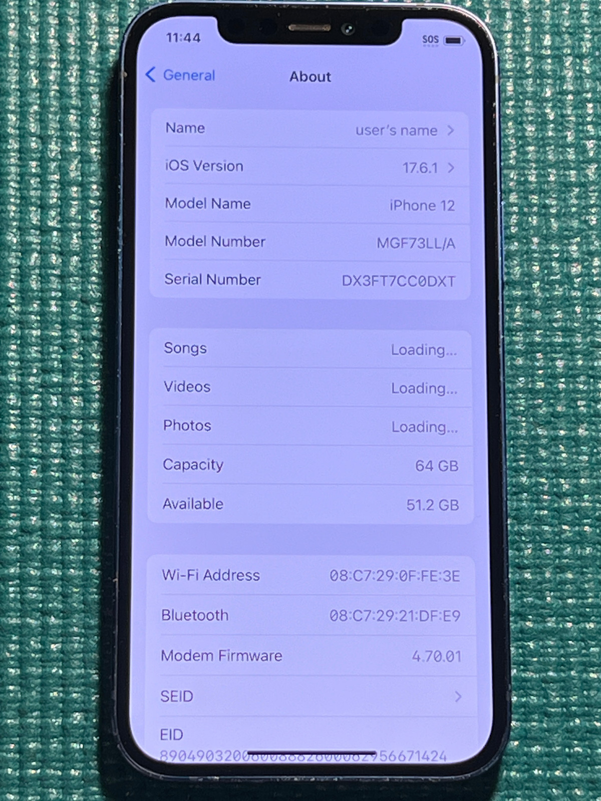 Apple iPhone 12 – 64GB – Blue (Unlocked) A2172 (CDMA + GSM)