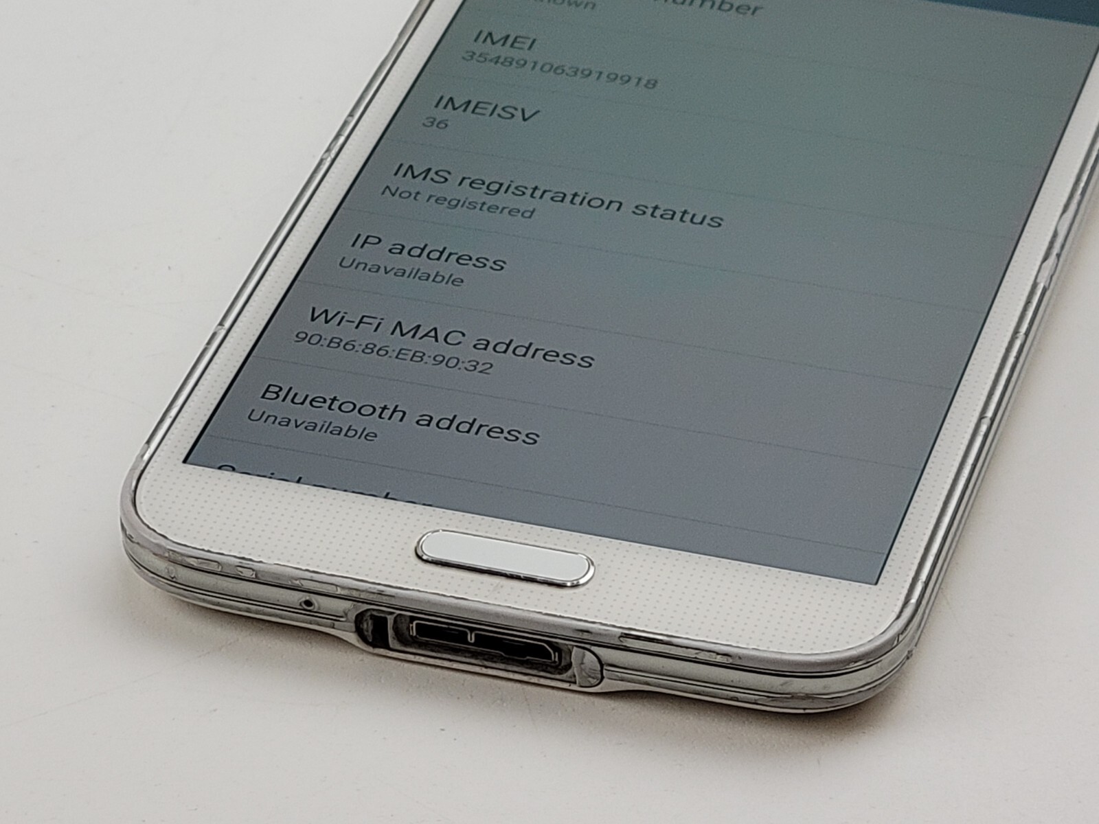 Samsung Galaxy S5 (SM-G900A) 16GB – White (AT&T) Smartphone – Clean IMEI – J7948