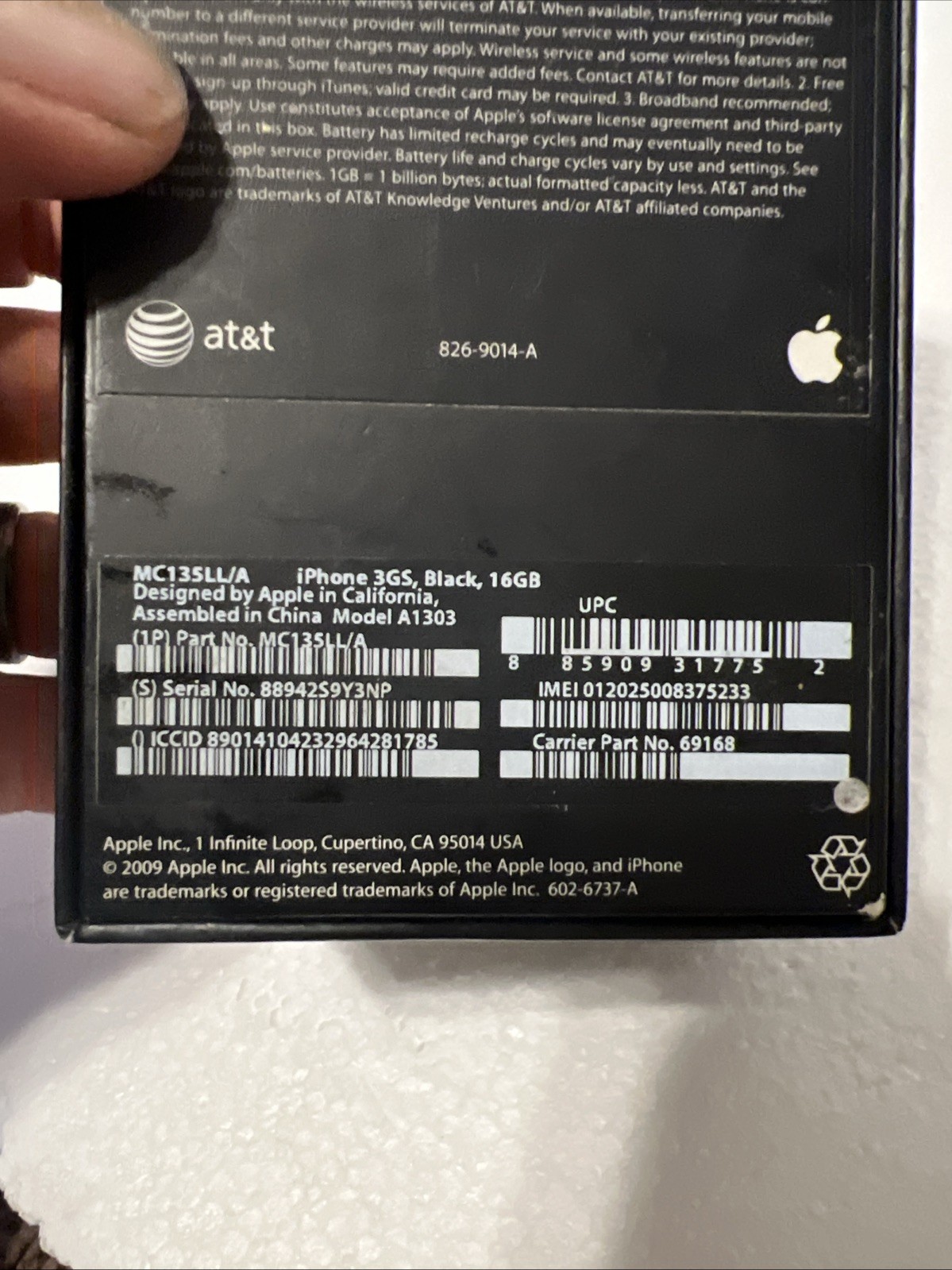 Apple iPhone A1332 3G GSM Black. For Parts Or Repair