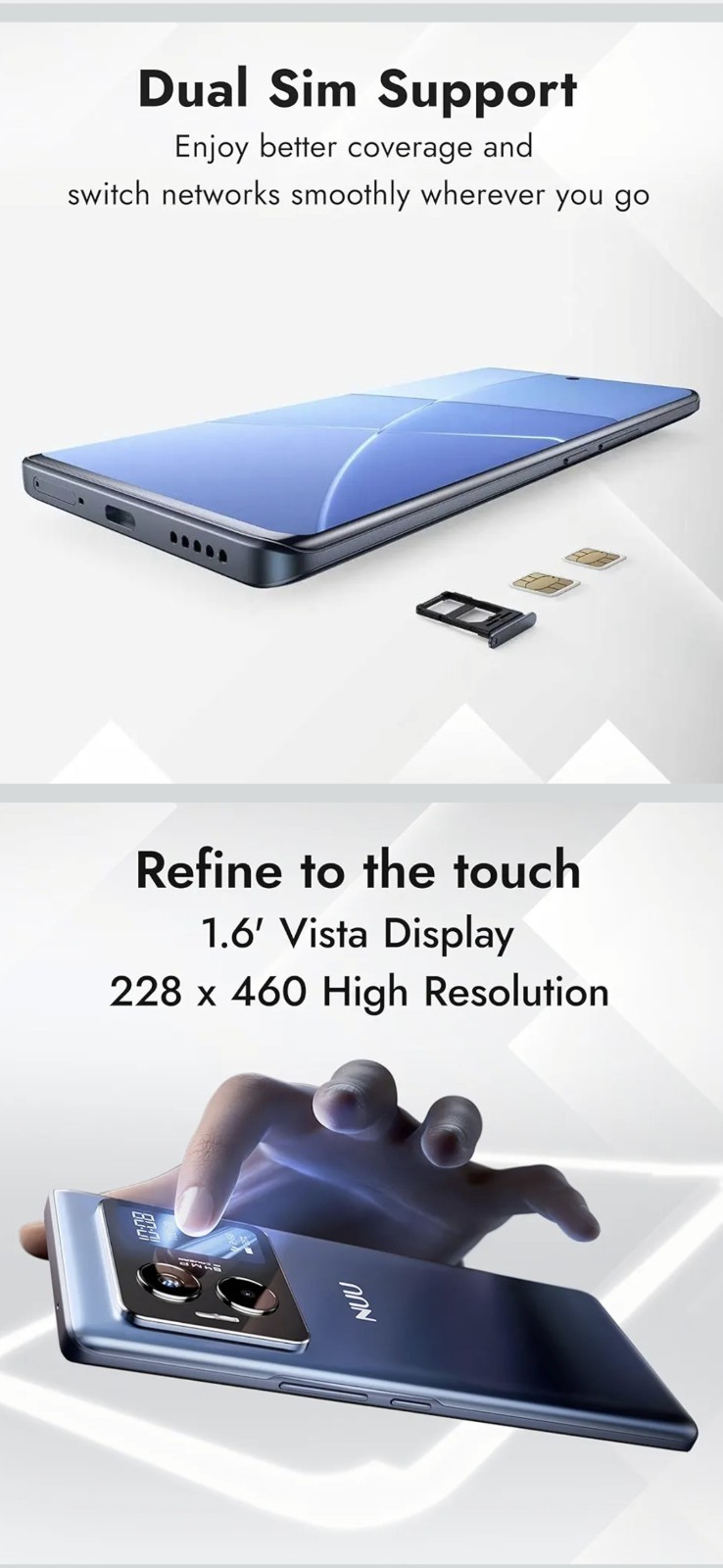 NUU B40 5G Android 15 Dual SIM 8GB RAM 256GB 64MP Midnight Grey