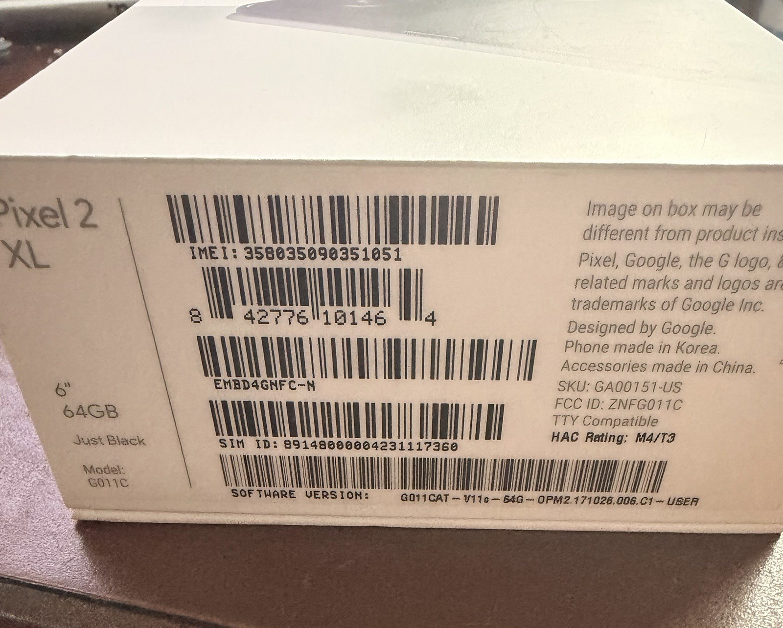 Google Pixel 2 XL 64 GB Just Black (Unlocked) – Open Box –