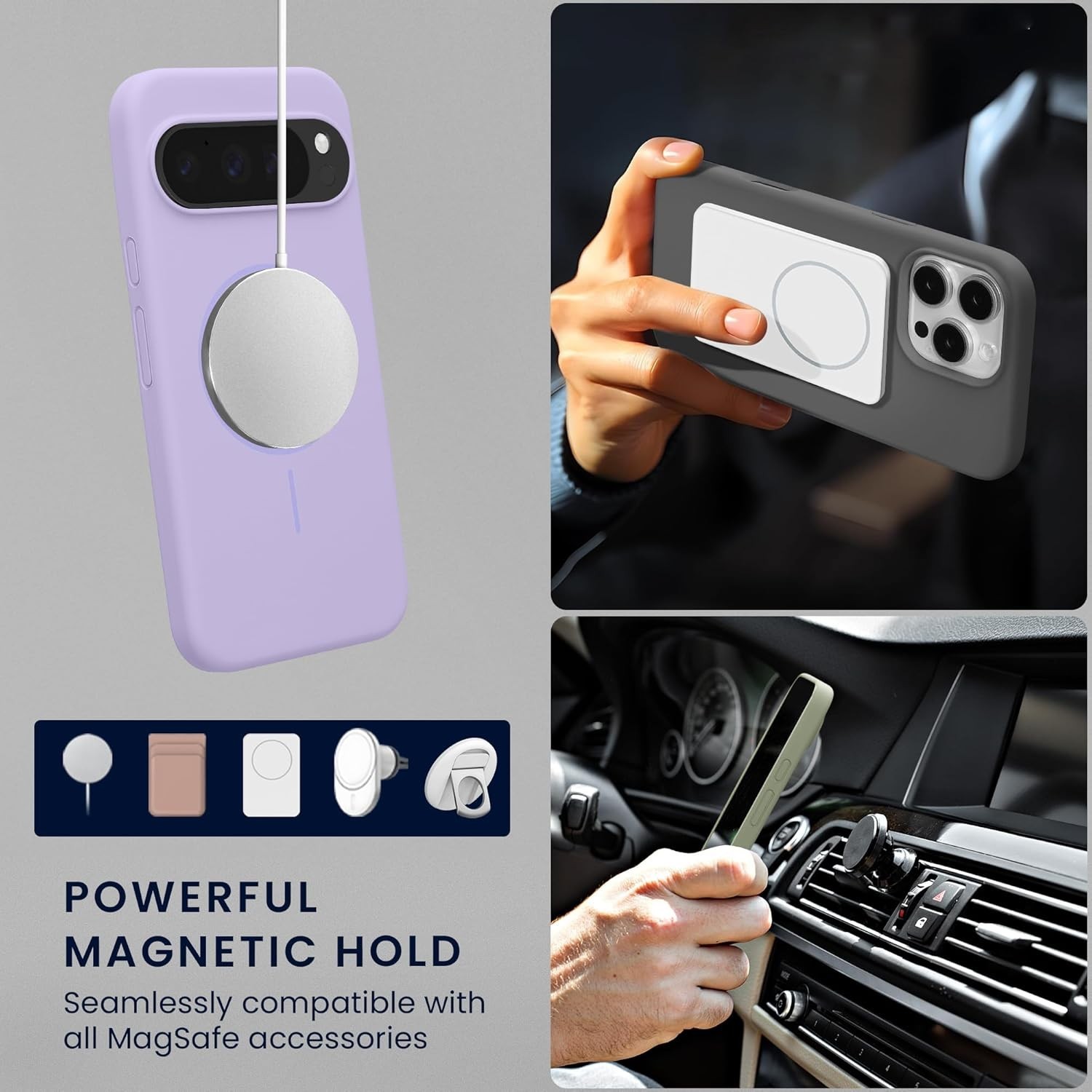 Magnetic Silicone Case for Google Pixel 10 / Pixel 10 Pro – Shockproof, Anti-Sli