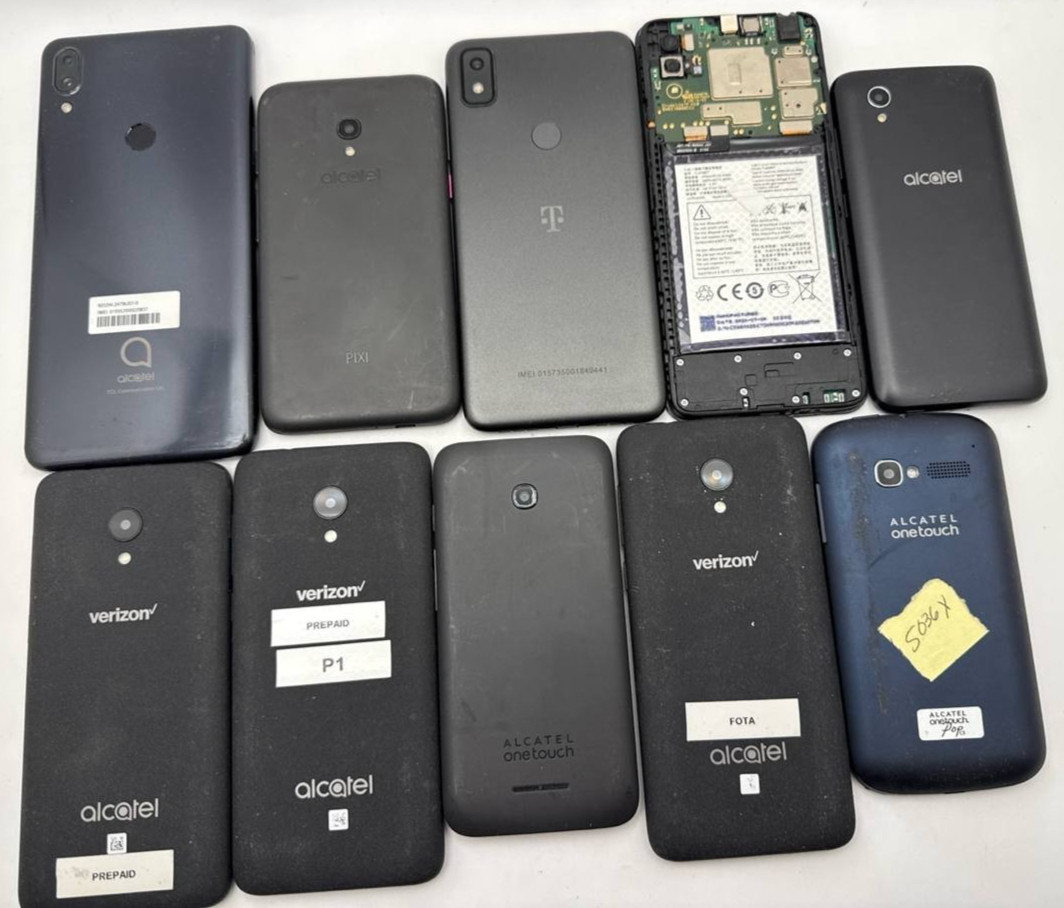 Lot of 10 Android Smartphones Alcatel 3V 1X 3H Plus Pop C5 Revvl 4 No Power READ