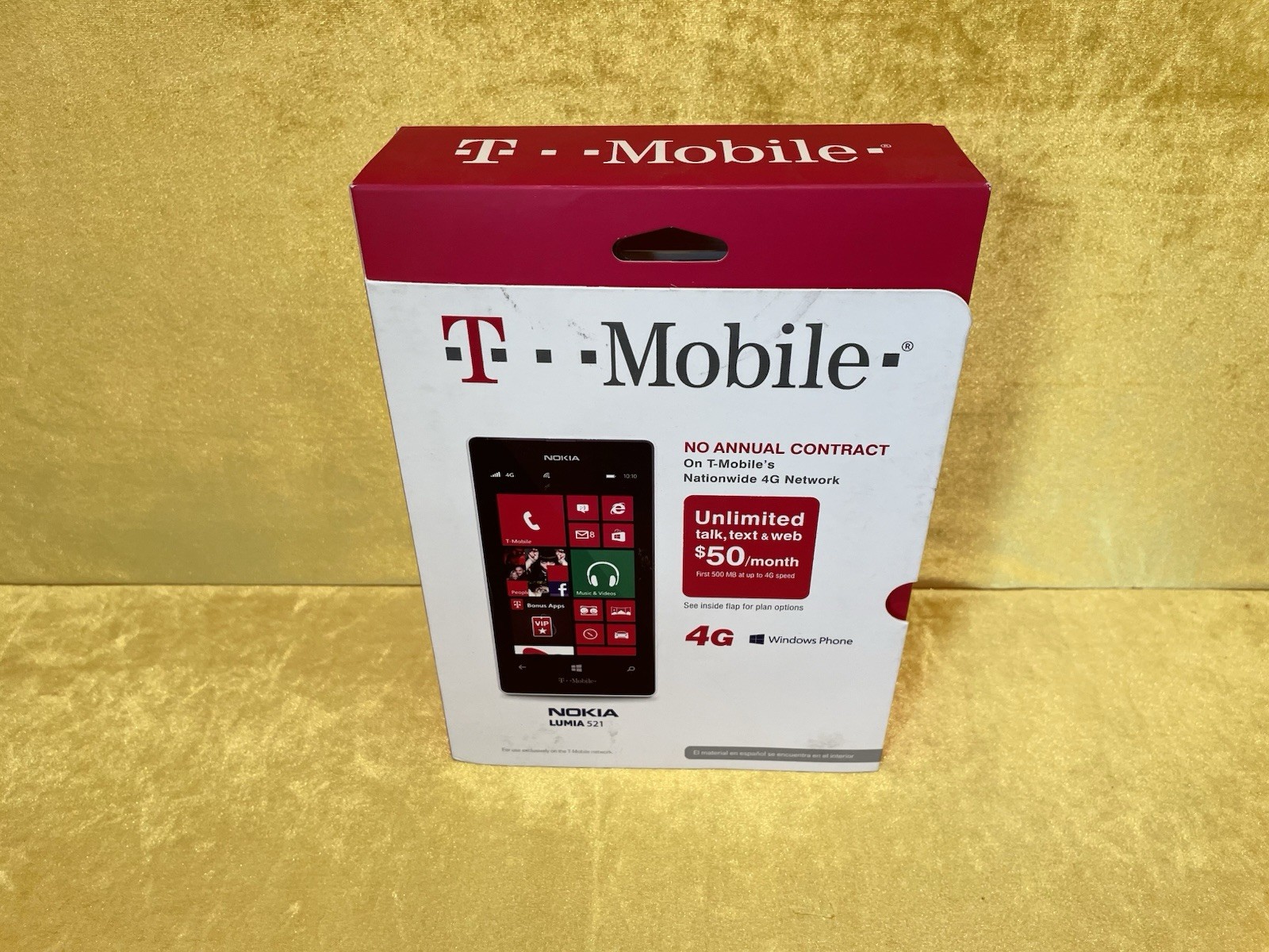 New Nokia Lumia 521 – White (T-Mobile) 4G Windows Smartphone – Sealed Box