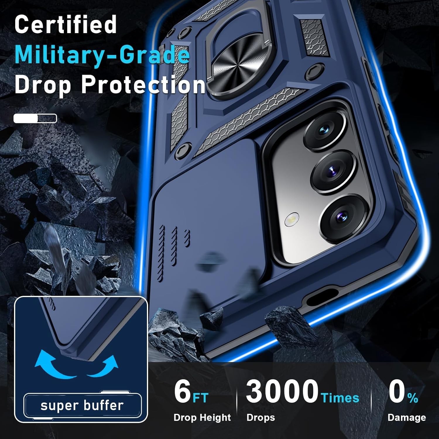 Janmitta Compatible with Samsung Galaxy S25/S24 Case [Not for S25+] Built in Sli