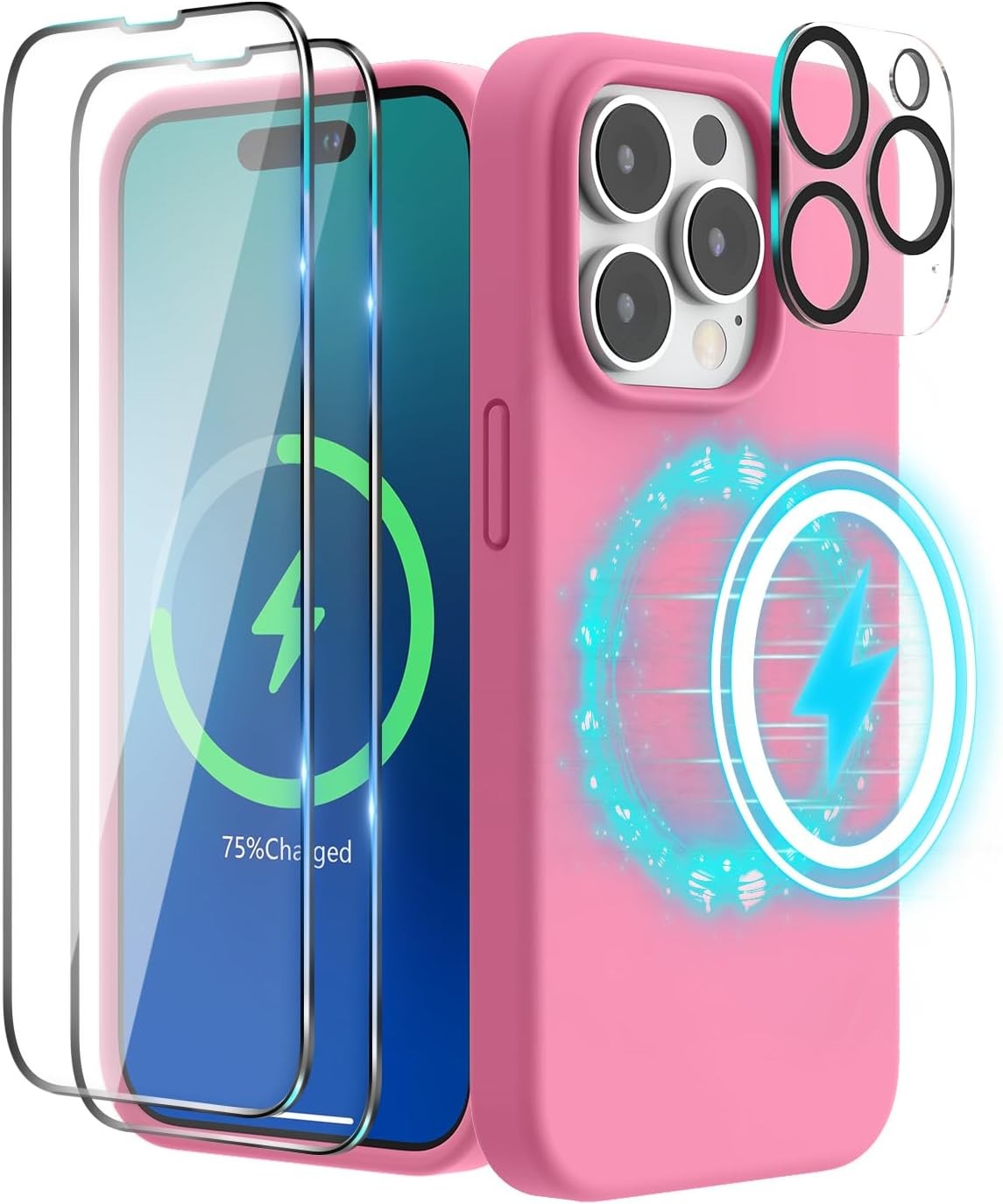 4 in 1 Designed for iPhone 14 Pro Case (6.1 inch, 2022) with Screen Protector +