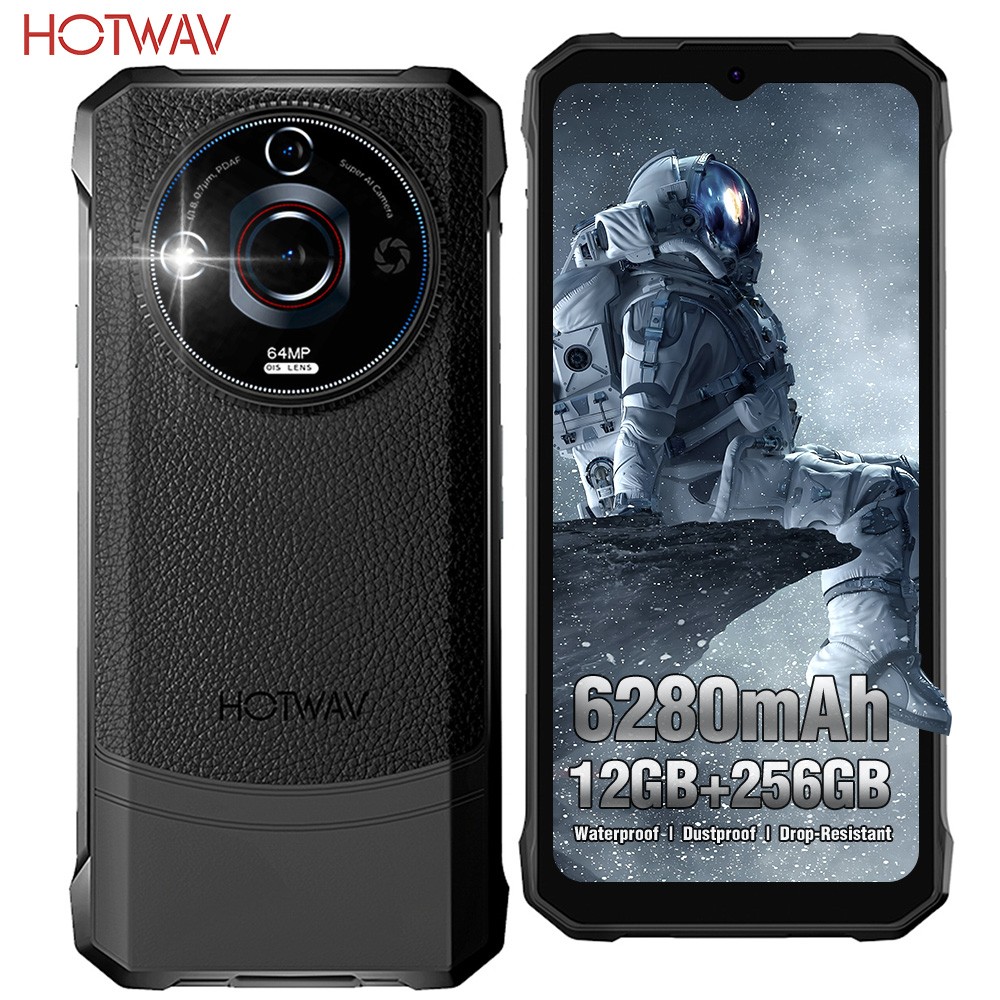 HOTWAV T7 Pro Rugged Smartphone Unlocked 12GB+256GB 4G Android 6.6 in Cell Phone