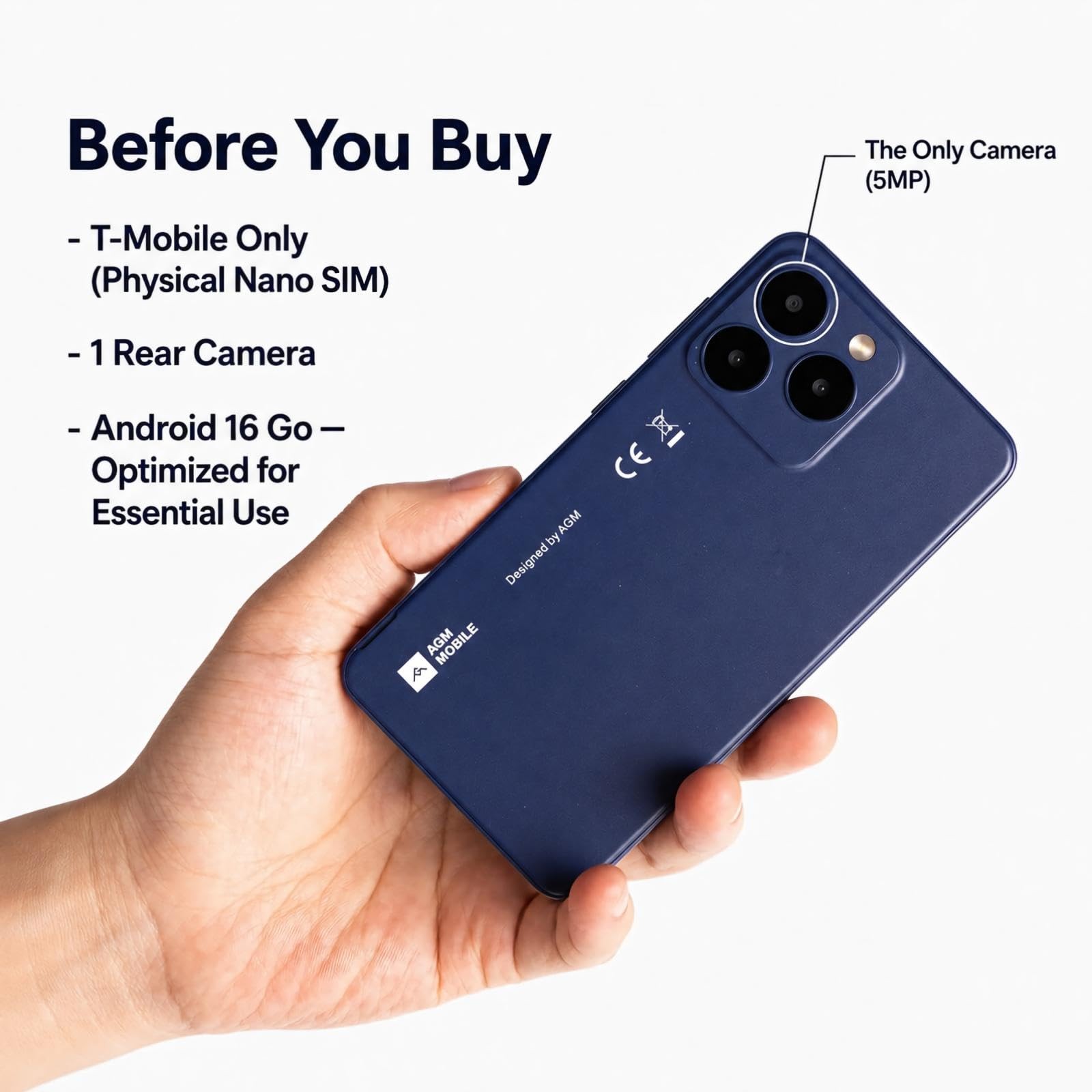 Note N2 Mini Smartphone for T-Mobile, 4.96″ Backup & Travel Phone, Blue