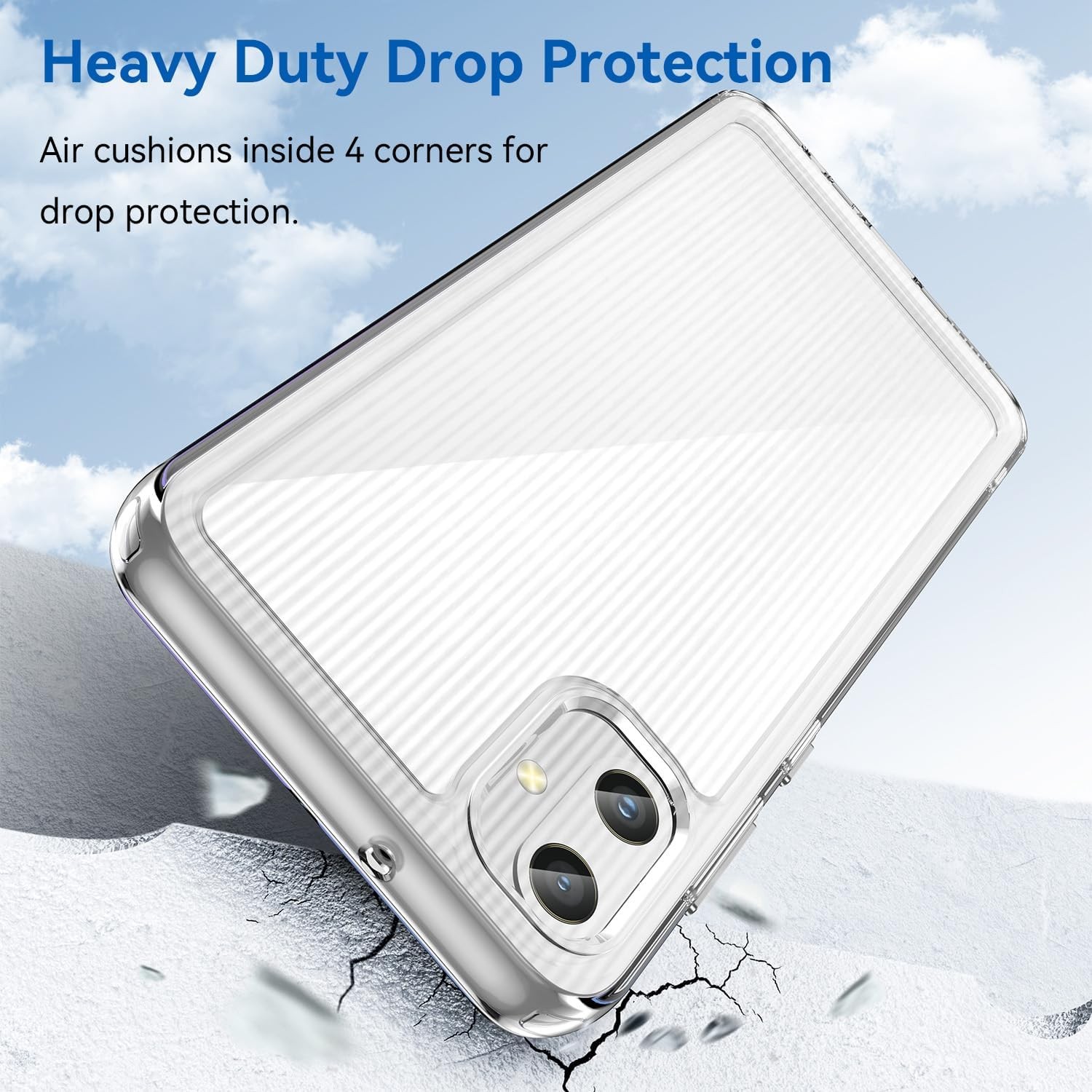 Samsung Galaxy A06 Phone Case with Tempered Glass Screen Protector, Shockproof