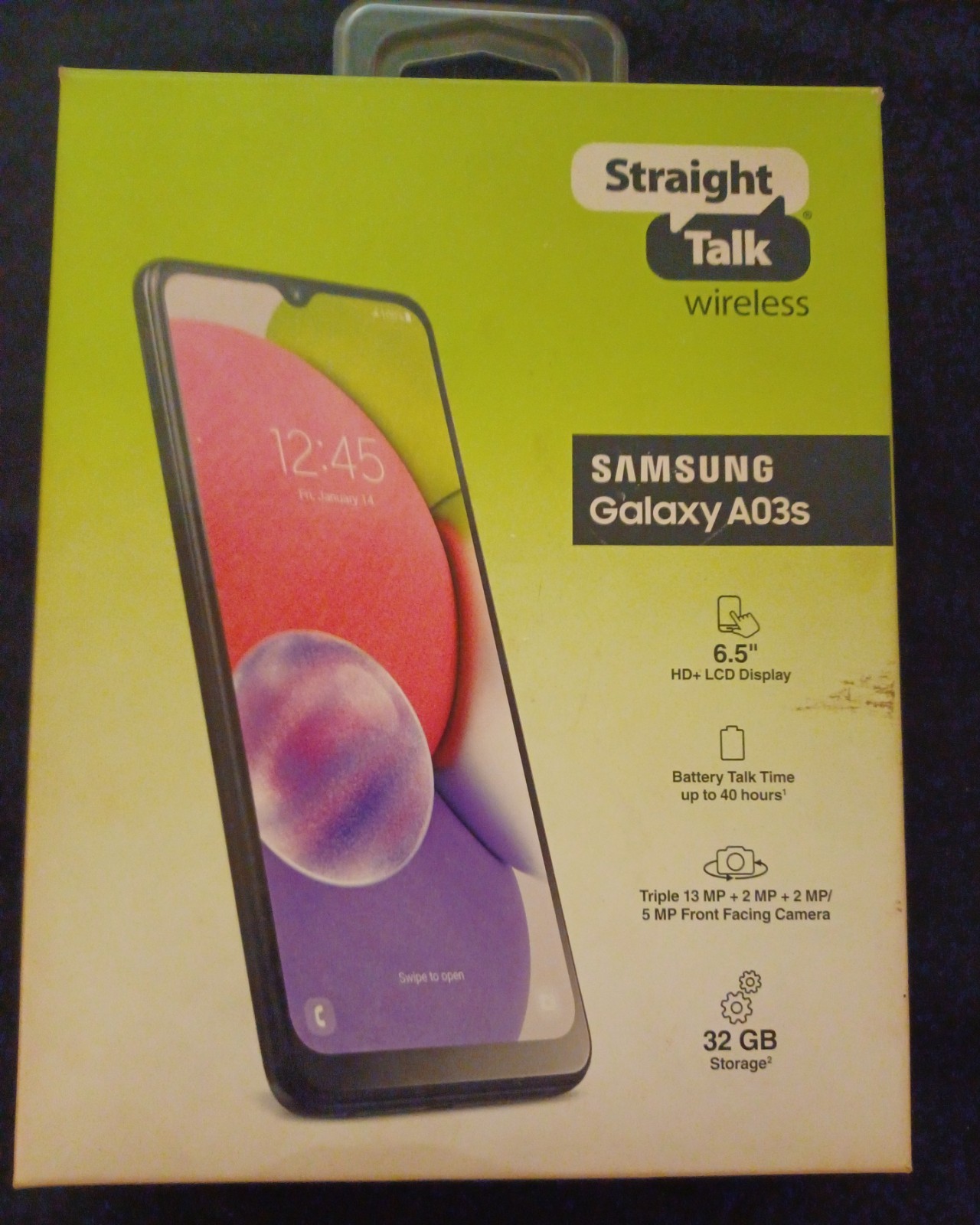 Samsung STSAS135DCPWP Straight Talk/TracFone Galaxy A03s, 32GB, Black – Prepaid