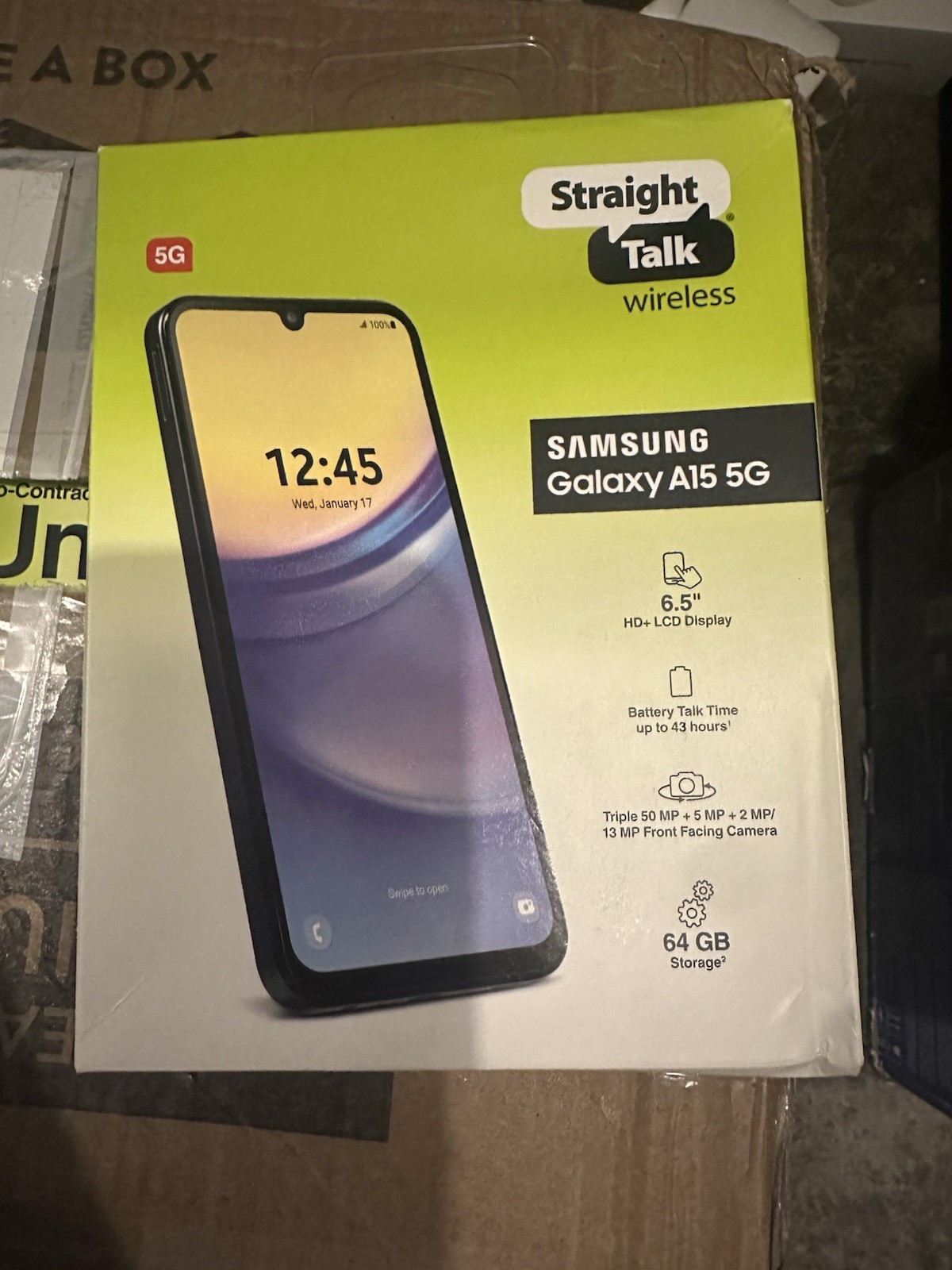 Samsung Galaxy A15 5G 64gb , 4GB Ram – (Straight Talk Wireless prepaid) New