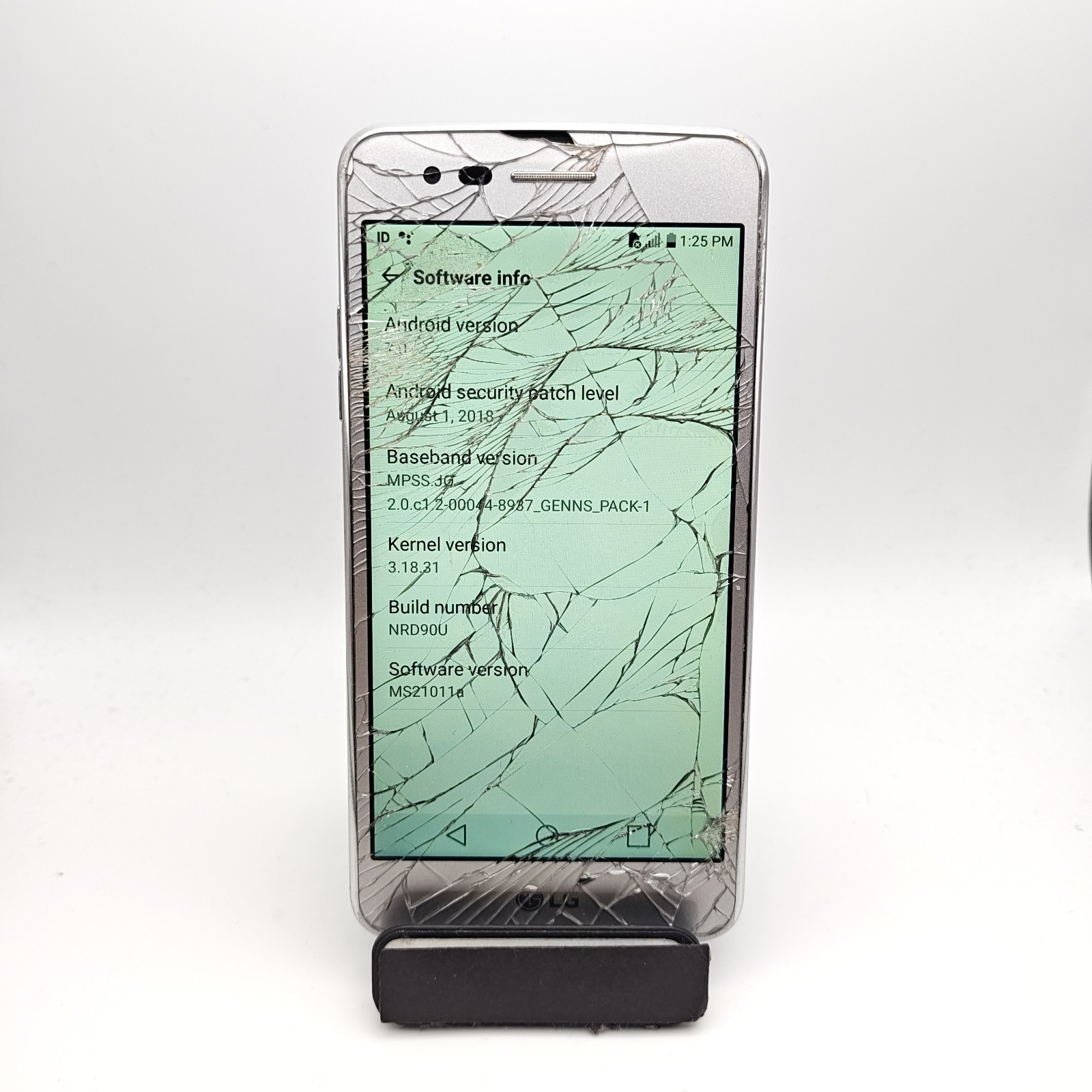 LG Aristo MS210 Smartphone (Metro Unlocked) – 16GB Silver – CRACKED #3328