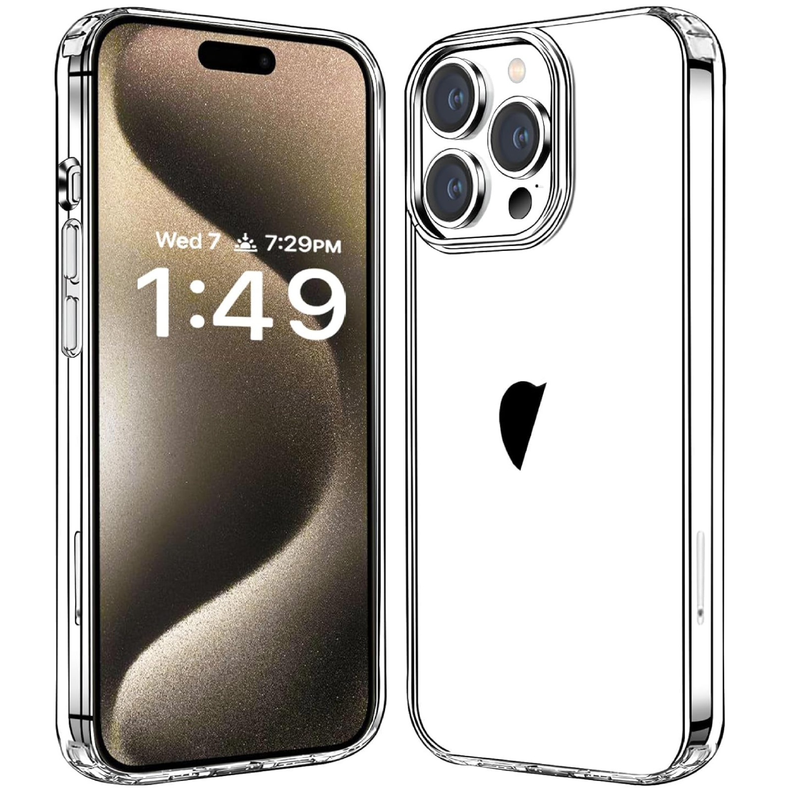 JJGoo Compatiable with iPhone 15 Pro Max Case Clear, Transparent Shockproof Phon