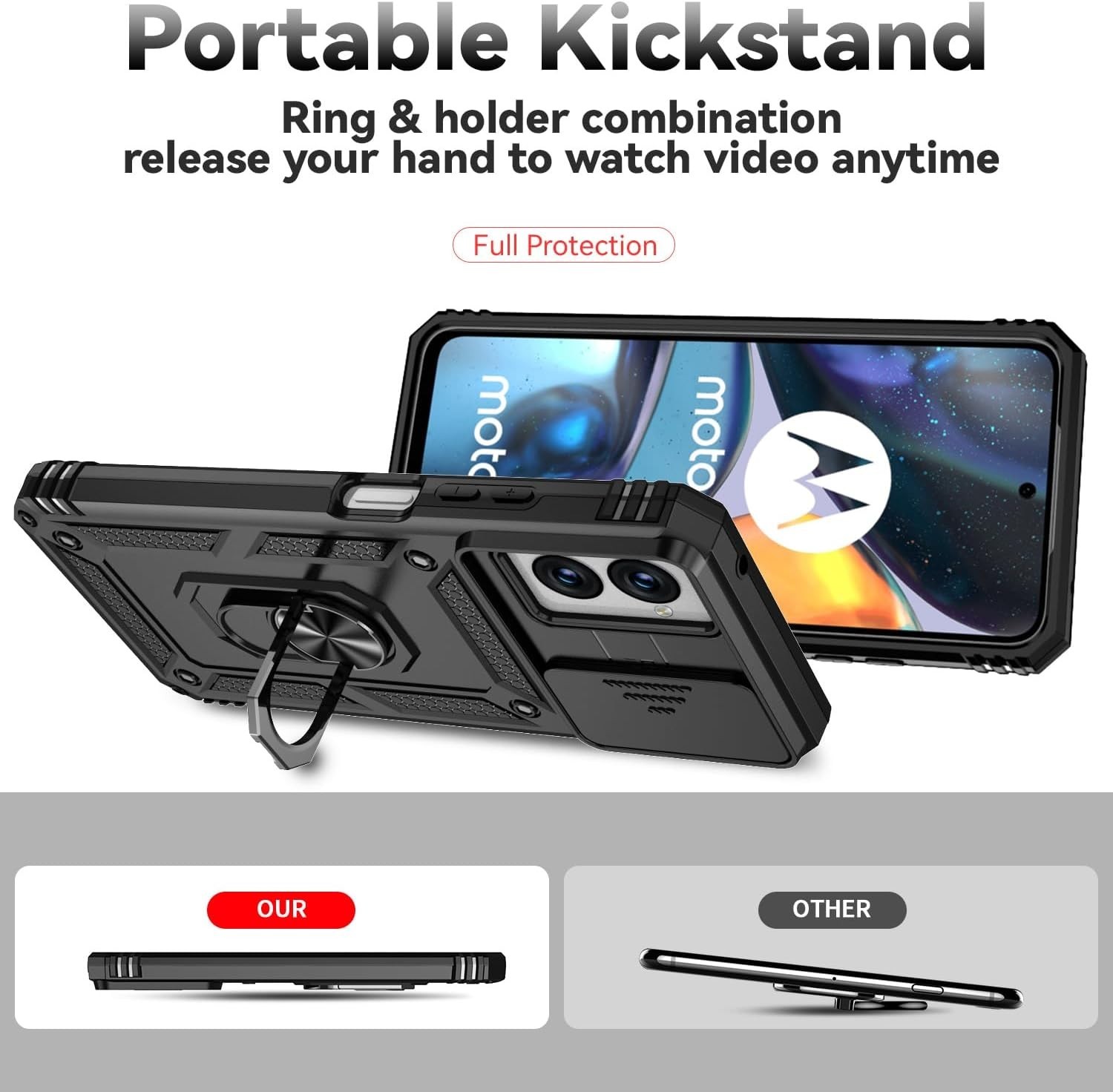 For Motorola Moto G Power 5G 2024 Case with Military Grade, Slide Camera Cover