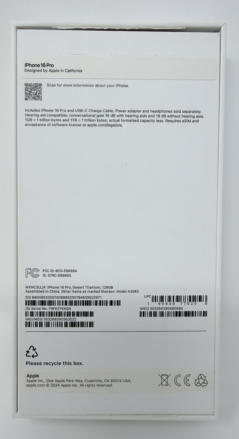 Iphone 16 Pro 128GB Desert Titanium A3083