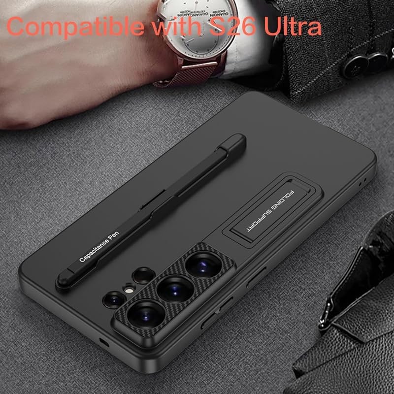 Case for Samsung Galaxy S26 Ultra with S Pen Holder and Adjustable Kickstand