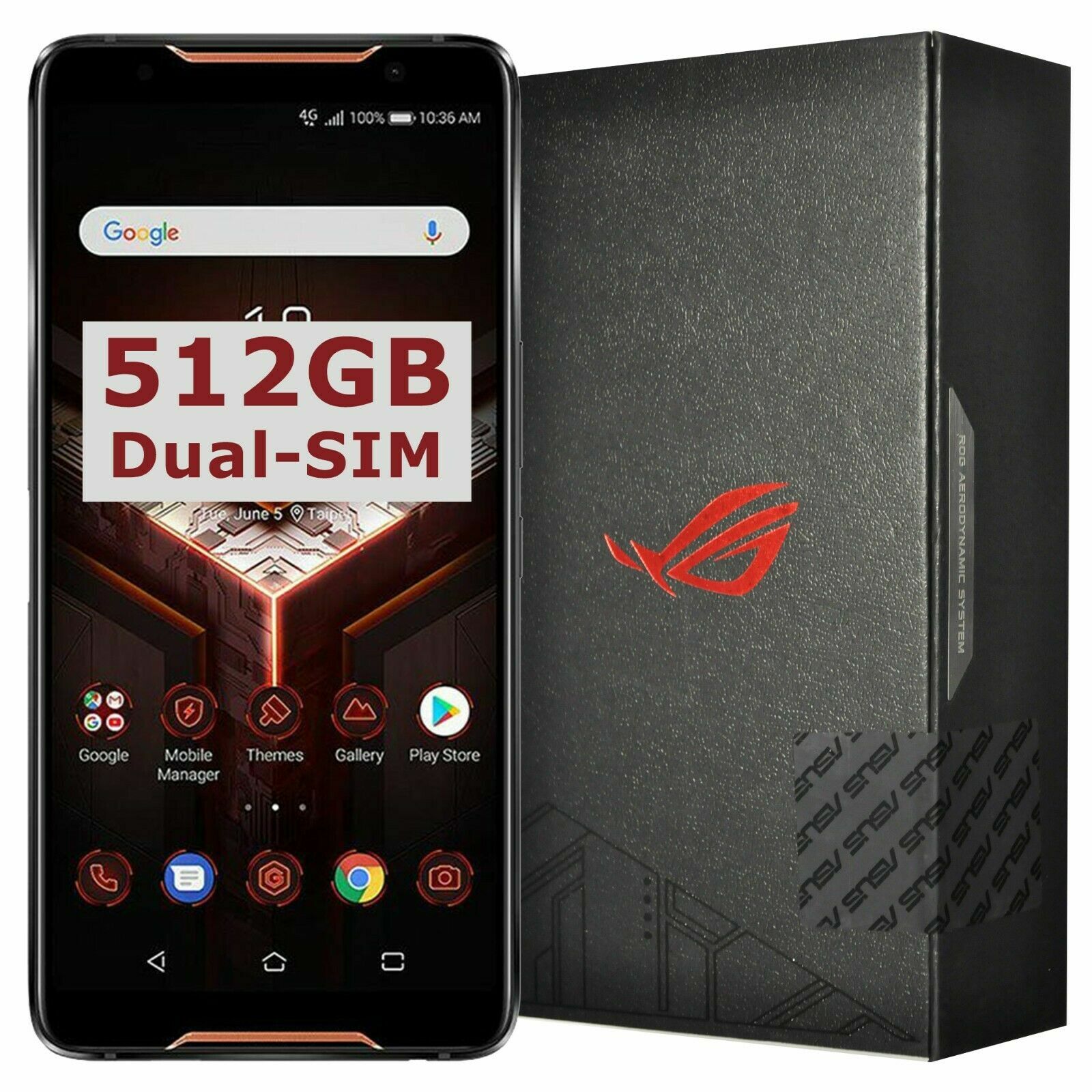 BNIB ASUS ROG Gaming Phone ZS600KL Dual-SIM 512GB Black Factory Unlocked 4G GSM