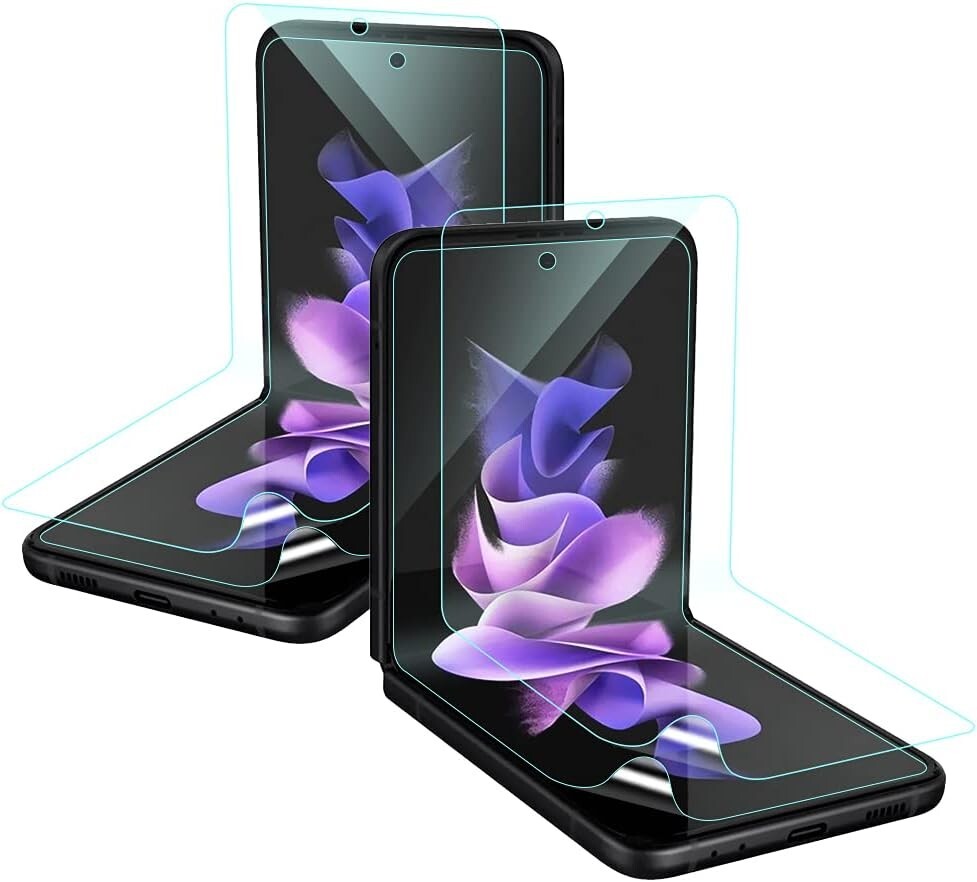 Samsung Galaxy Z Flip 3 Premium Clear Screen Protector 4D Touch TPU Saver 2 Sets